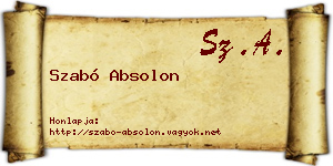 Szabó Absolon névjegykártya